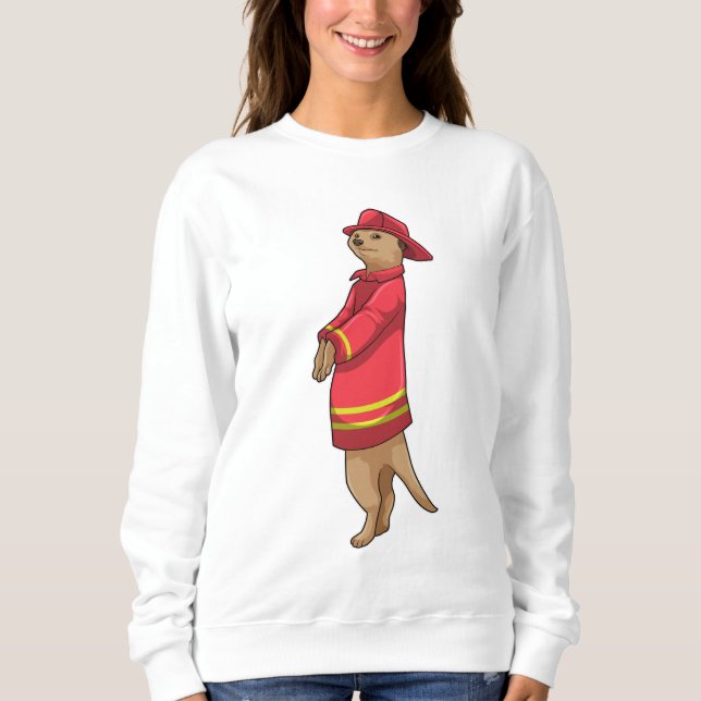 Meerkat as Firefighter with Helmet Sweatshirt (Vorderseite)