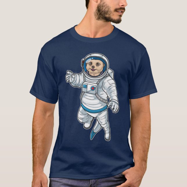 Meerkat Astronaut Raum T-Shirt (Vorderseite)
