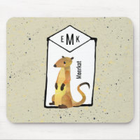 Meerkat auf Beige Hintergrund mit Monogramm