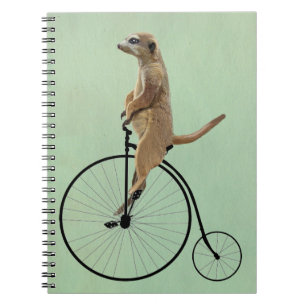 Meerkat auf Black Penny Farthing 2 Notizblock