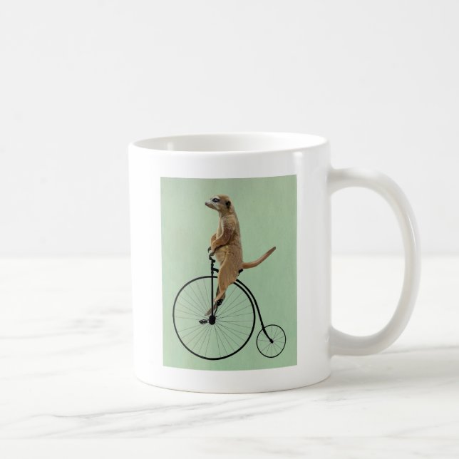 Meerkat auf Black Penny Farthing 2 Tasse (Rechts)