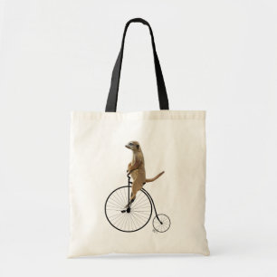 Meerkat auf Black Penny Farthing Tragetasche