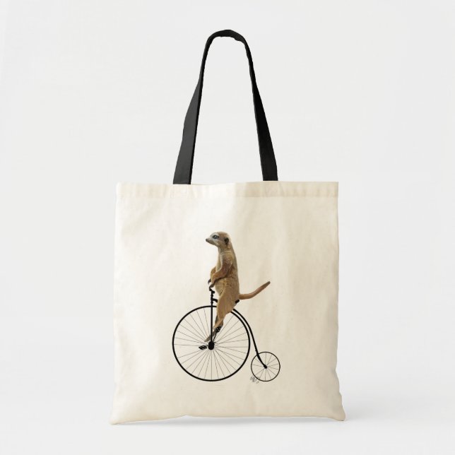 Meerkat auf Black Penny Farthing Tragetasche (Vorne)