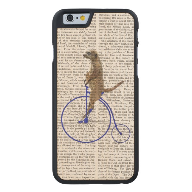 Meerkat auf blauem Penny-Farthing Carved Wood iPhone Hülle (Rückseite)