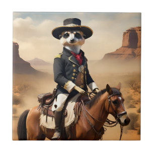 Meerkat auf einem Pferd: Könnte der einsame Fremde Fliese