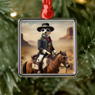 Meerkat auf einem Pferd: Könnte der einsame Fremde Ornament Aus Metall