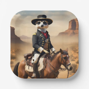 Meerkat auf einem Pferd: Könnte der einsame Fremde Pappteller