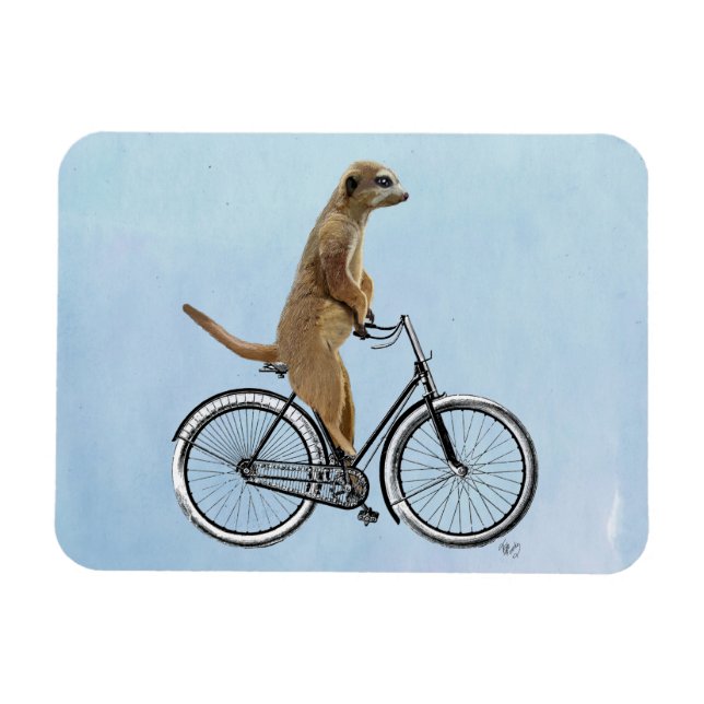 Meerkat auf Fahrrad 2 Magnet (Horizontal)