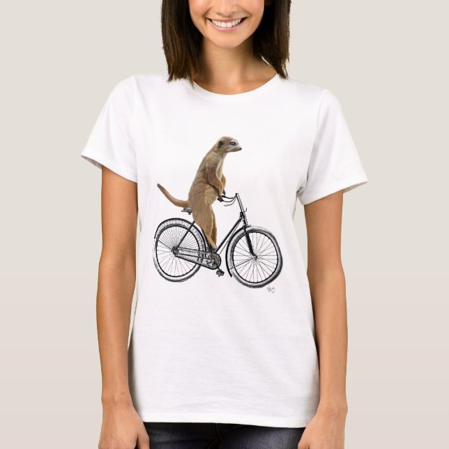 Meerkat auf Fahrrad 2 T-Shirt (Vorderseite)