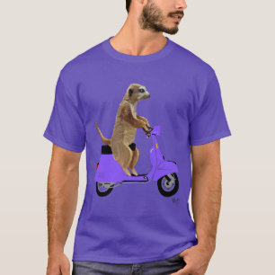 Meerkat auf Lilac Moped T-Shirt