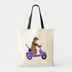 Meerkat auf Lilac Moped Tragetasche