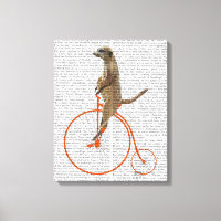 Meerkat auf Orange Penny Farthing