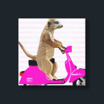 Meerkat auf rosa Moped Leinwanddruck<br><div class="desc">Transport & Reisen</div>