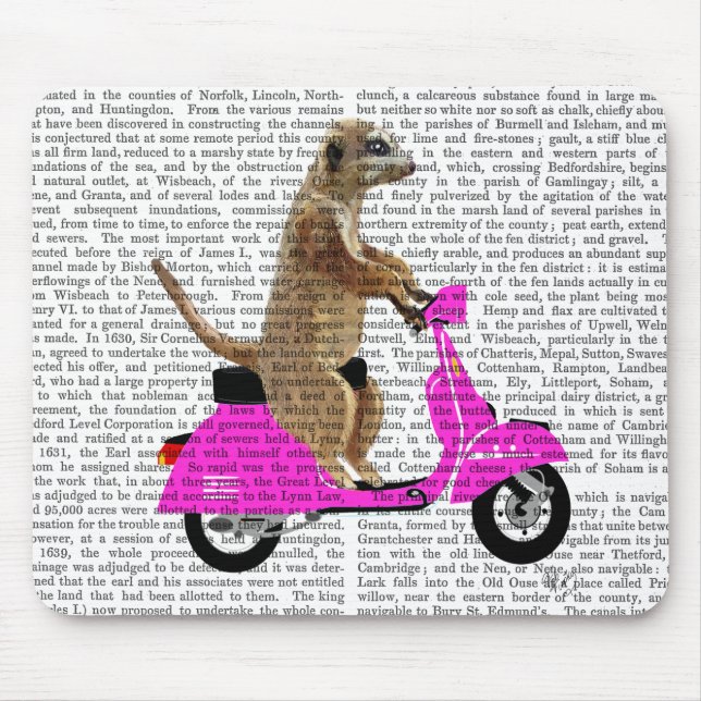 Meerkat auf rosa Moped Mousepad (Vorne)