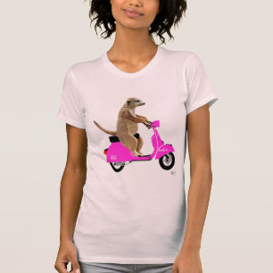 Meerkat auf rosa Moped T-Shirt
