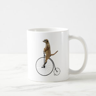 Meerkat auf schwarzem Penny-Farthing Tasse