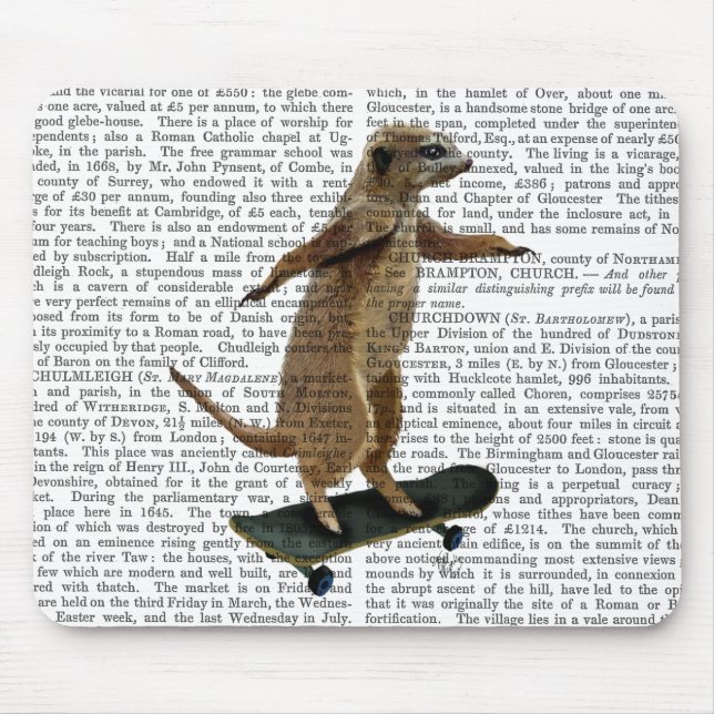 Meerkat auf Skateboard 2 Mousepad (Vorne)