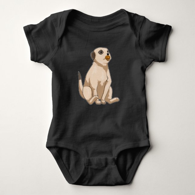 Meerkat Baby Schnuller Baby Strampler (Vorderseite)