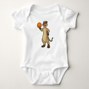 Meerkat bei Basketball Sports Baby Strampler