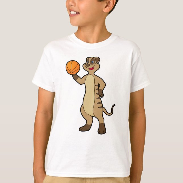 Meerkat bei Basketball Sports T-Shirt (Vorderseite)