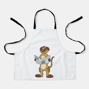 Meerkat bei Reading a Newspapier Schürze