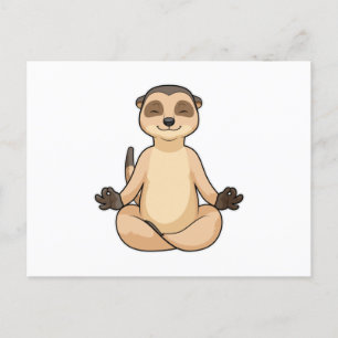 Meerkat bei Yoga Meditation Postkarte