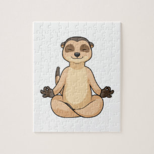 Meerkat bei Yoga Meditation Puzzle