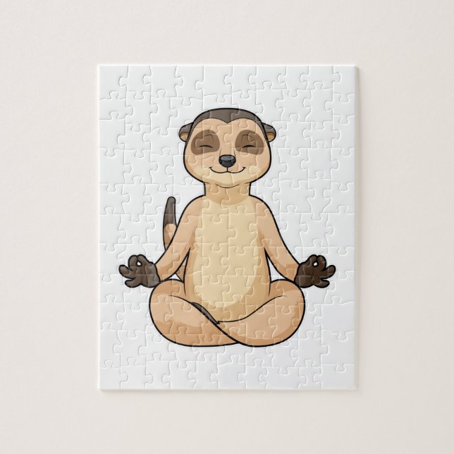Meerkat bei Yoga Meditation Puzzle (Vertikal)
