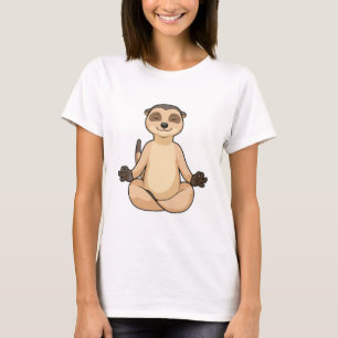 Meerkat bei Yoga Meditation T-Shirt