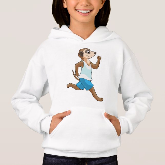 Meerkat beim Laufsport Hoodie (Vorderseite)