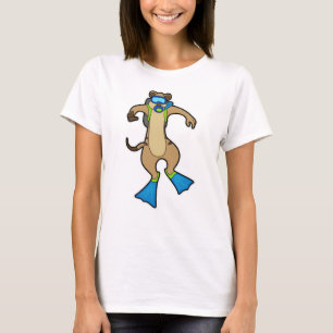 Meerkat beim Tauchen mit Schwimmbrille T-Shirt