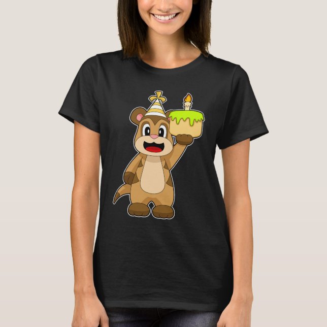 Meerkat Birthday Candle Cake T-Shirt (Vorderseite)