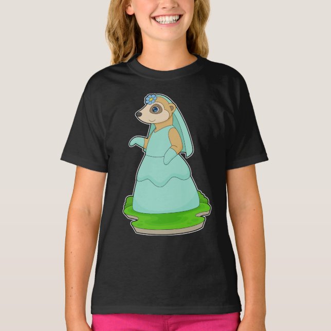 Meerkat Bride Veil Wedding T-Shirt (Vorderseite)