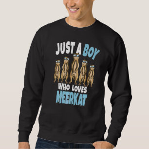 Meerkat Burrows Mammal Just A Boy Who Lieben Meerk Sweatshirt