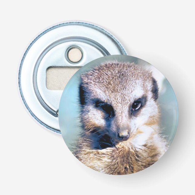 MEERKAT Button Flaschenöffner (Vorderseite)