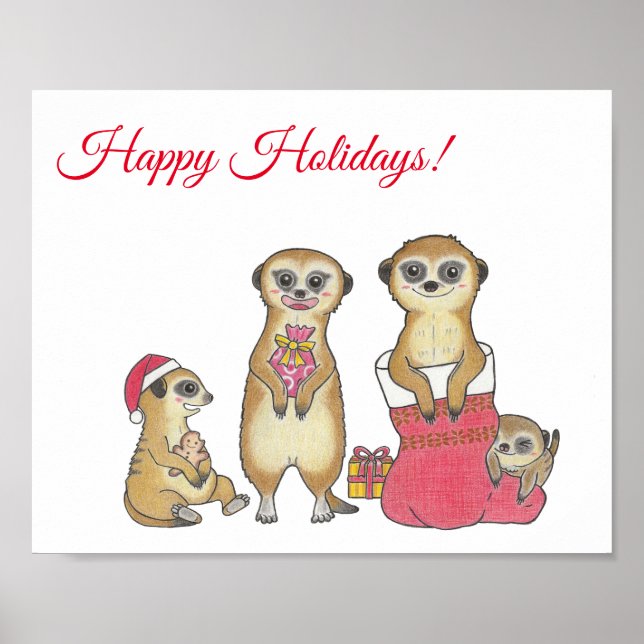Meerkat Custom Christmas Animal Kinderzimmer Poste Poster (Vorne)