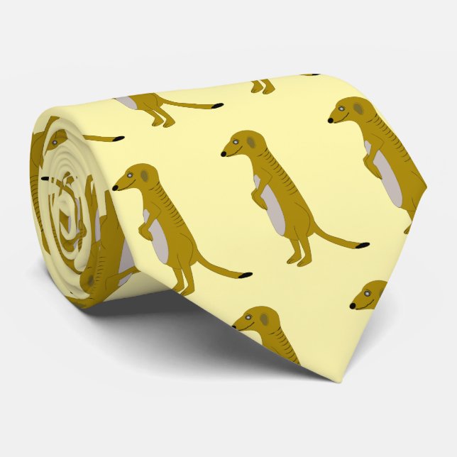 Meerkat Design Krawatte (Gerollt)