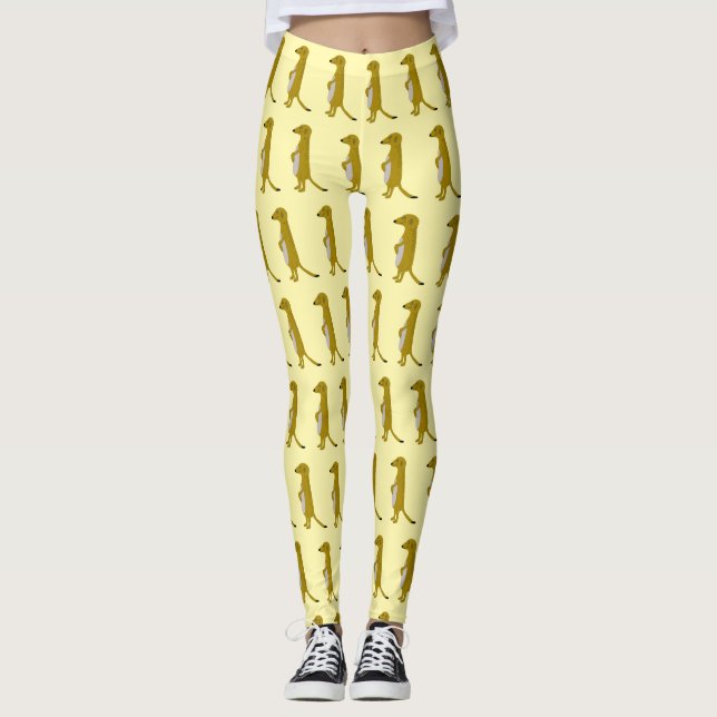 Meerkat Design Sie wählen Hintergrundfarbe Leggings (Vorderseite)