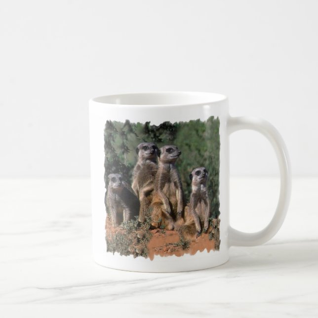 MEERKAT FAMILIEN-PORTRÄT-Tassen Tasse (Rechts)