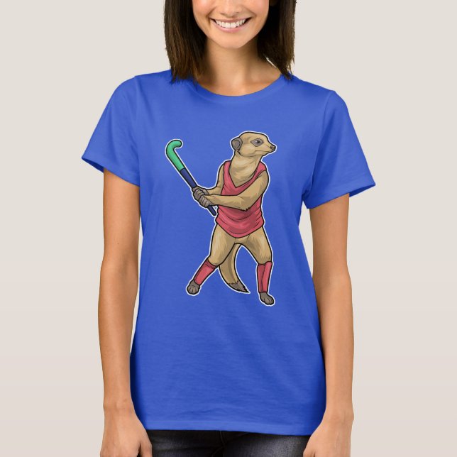 Meerkat Field Hockey Hockey Stock T-Shirt (Vorderseite)