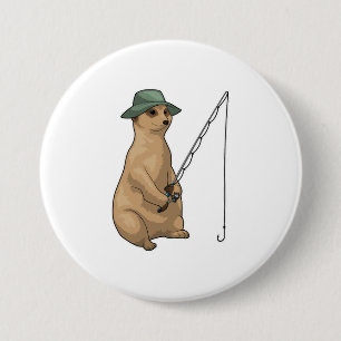 Meerkat Fishing Fisher Button