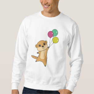 Meerkat fliegt mit Balloons-Niedlichen Tieren für Sweatshirt