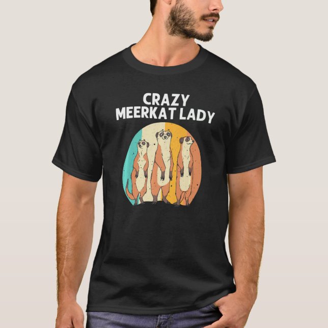 Meerkat for Women Mama Retro Wildlife ZoAnimal T-Shirt (Vorderseite)