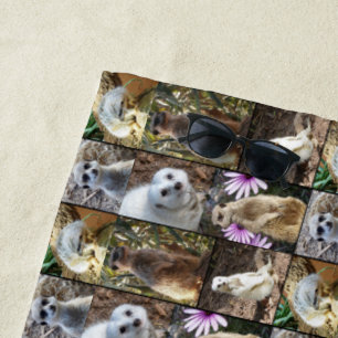 Meerkat Foto Collage, Strandtuch