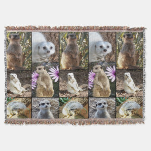 Meerkat Foto Collage Woven Throw Blanket Decke
