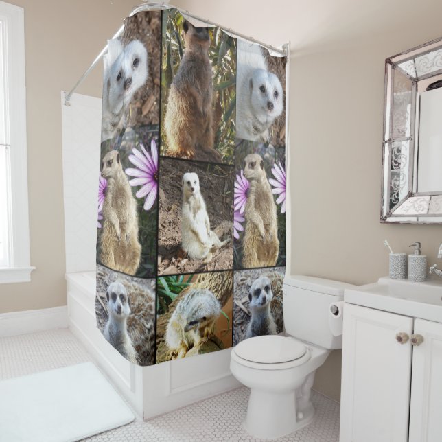 Meerkat FotoCollage, Duschvorhang (Beispiel)