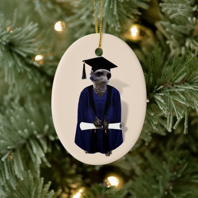 Meerkat Grad Abschluss Keramik Ornament (Baum)