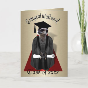 Meerkat Graduate W/Gray Gown & Black Sash Karte