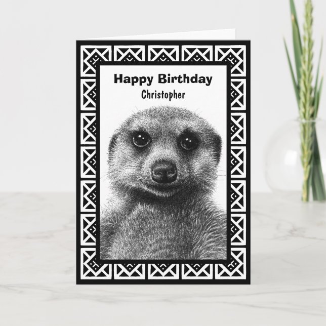 Meerkat Greeting Card Karte (Vorderseite)