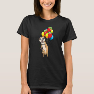 Meerkat hanging auf Balloons Suricate African Anim T-Shirt